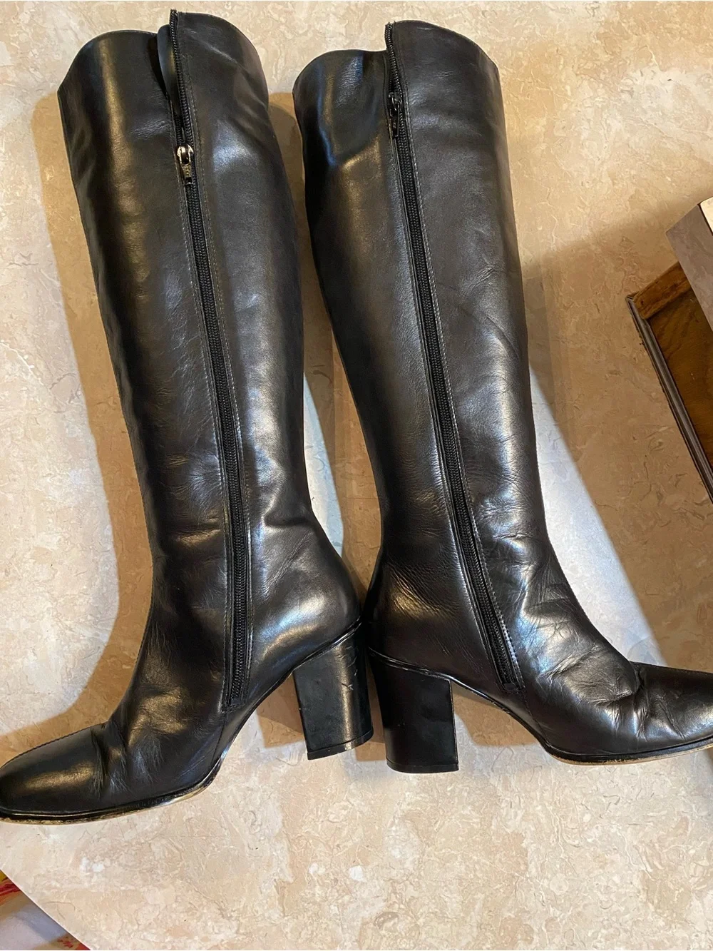 Unlisted Black Over-the-Knee Smooth Leather Boots